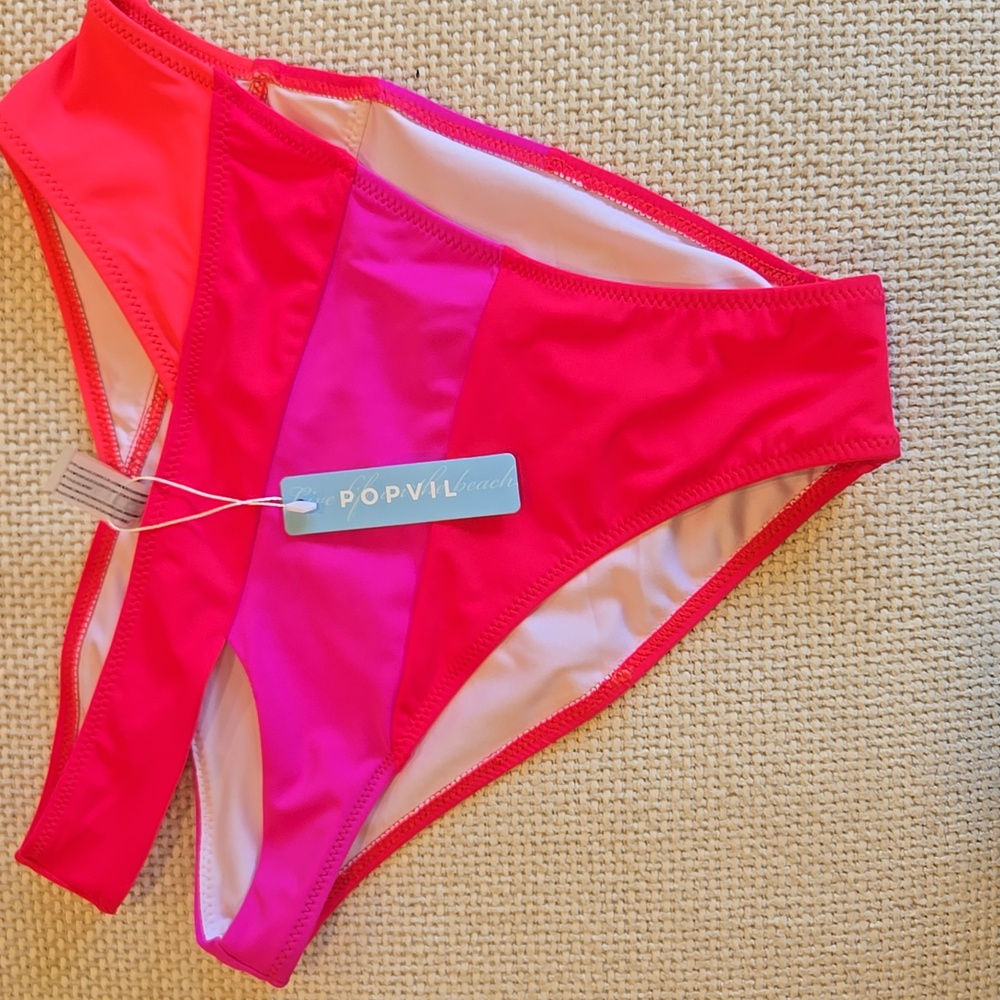 Popvil Cutout One-Shoulder Color Block Bikini Set - Picture 4 of 11